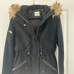 SAM Wool Parka with Fur Hood Size S